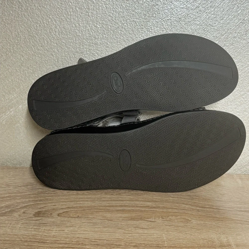 Chaco Wayfarer Loop Grey Leather Flat Samdals Women Size 11 - Picture 8 of 12